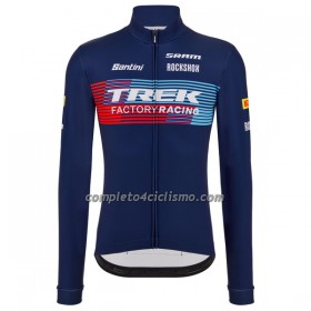Maglia 2023 Trek Factory Racing XC Manica Lunga Blu Scuro